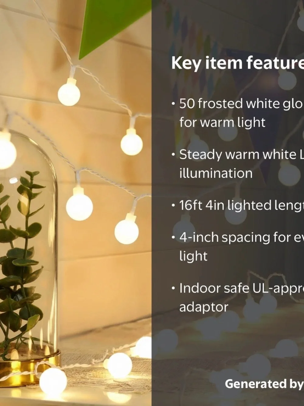 Mainstays White Globe LED String Lights